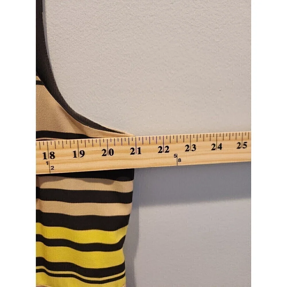 Eloquii Striped Sheath Dress Sleeveless, neutral colors, plus size, Knee Length - Picture 5 of 6